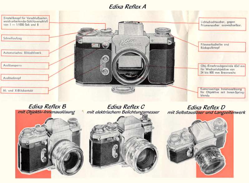 Edixa Reflex A, B, C und D